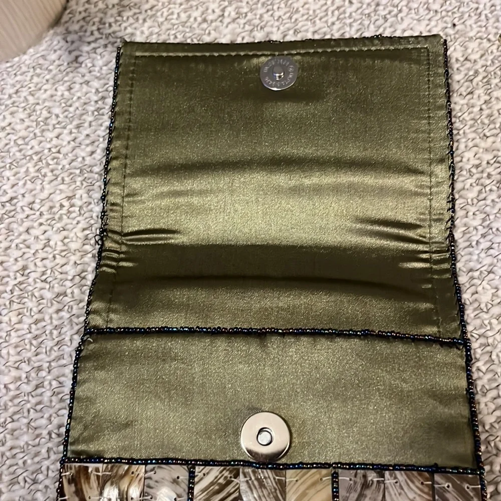 Unique Patchwork Sea Shell Clutch Pouch Bag Purse & Sunglasses Bundle
